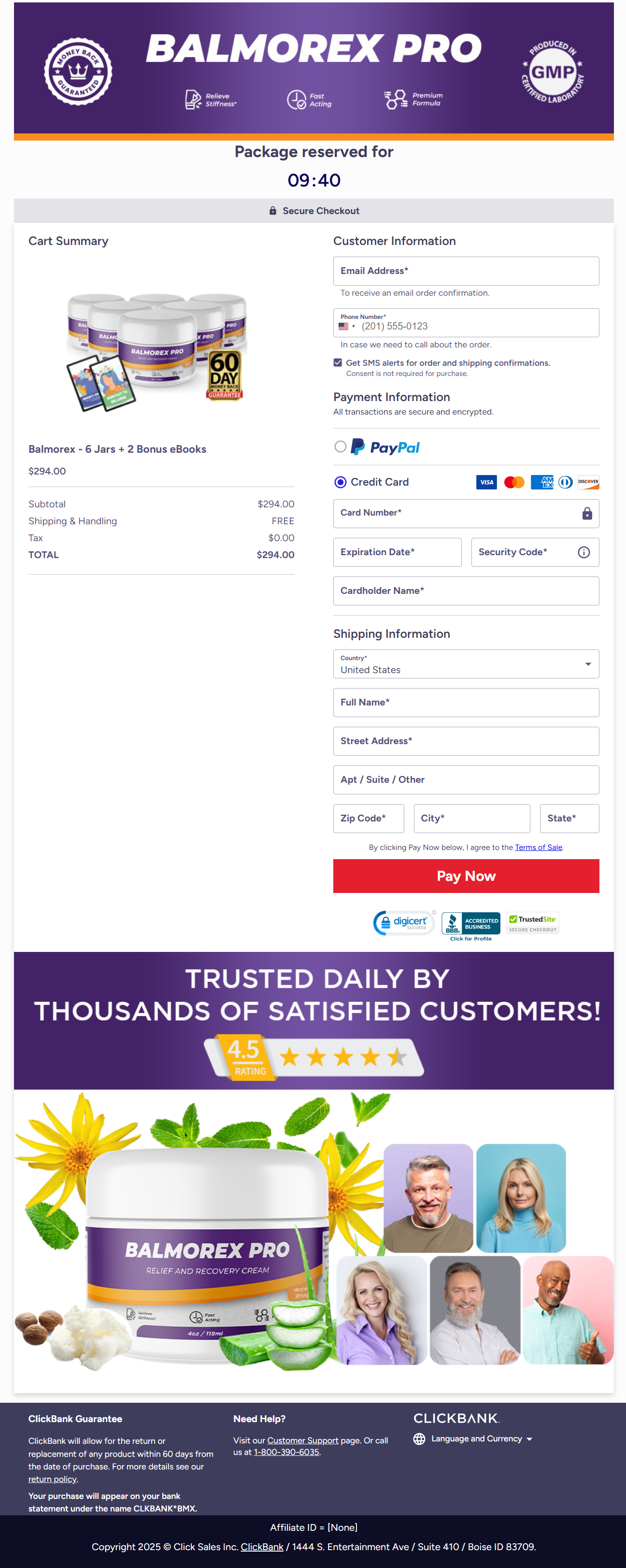 Balmorex pro Jar Offer order-page